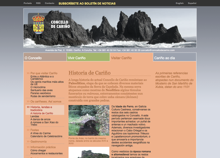 Web do Concello de Cari�o