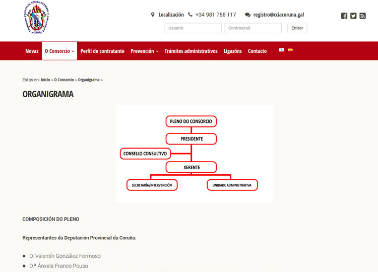 Web del Consorcio Provincial Contraincendios y Salvamento de A Coru�a