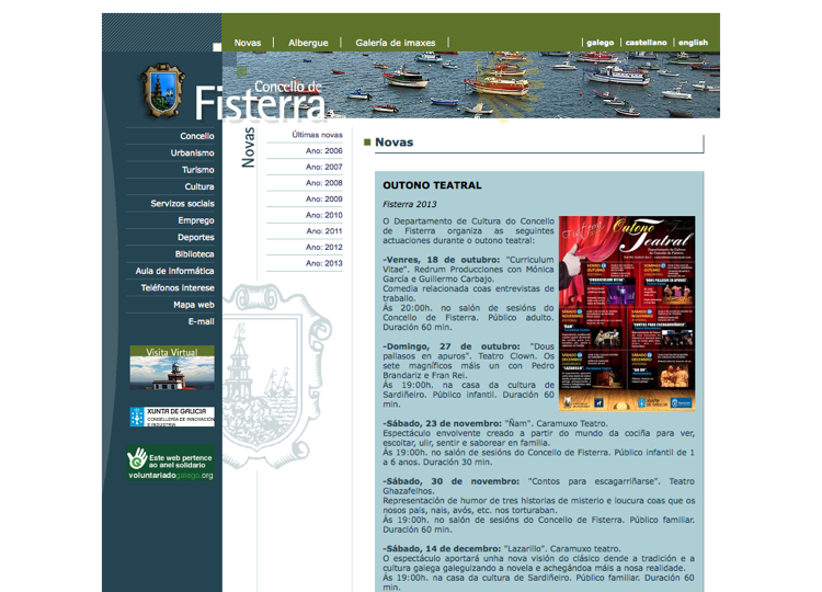 Web do Concello de Fisterra