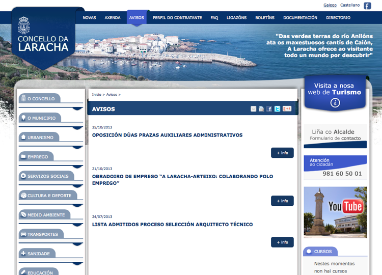 Web do Concello da Laracha