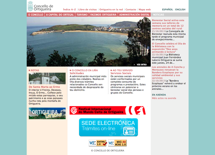 Web do Concello de Ortigueira