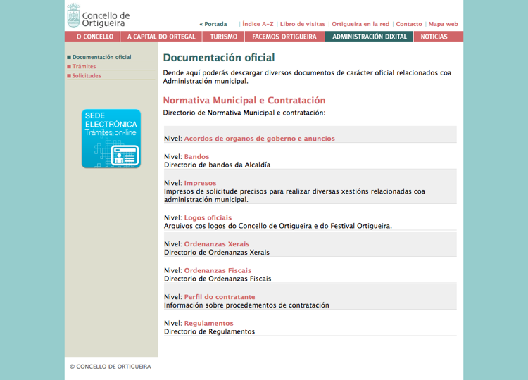 Web do Concello de Ortigueira