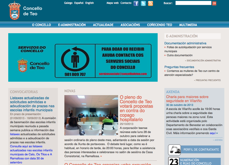 Portal web do Concello de Teo