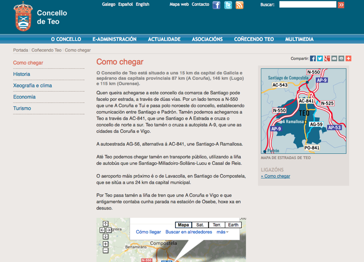 Portal web do Concello de Teo